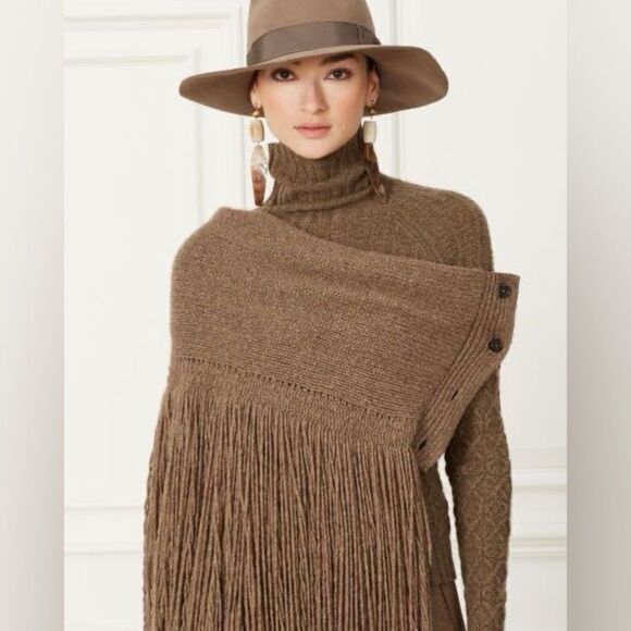 Ralph Lauren Collection Fall 2015 Runway
Taupe Cashmere Fringed Scarf Shawl - Picture 9 of 16